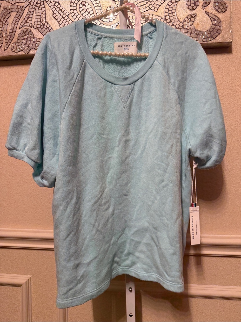 Sol Angeles Pastel Blue Relaxed Crew Tee - Picture 4 of 6